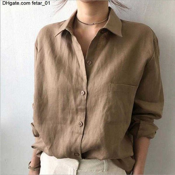 

blouses femme fashion autumn white shirts women long sleeve blouse korean woman linen clothes femininas