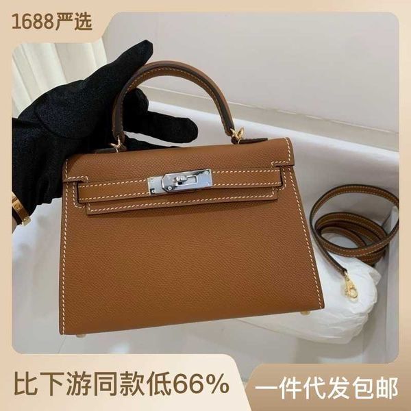 

designer kelys bags mini bag fashion trend versatile silver buckle handheld one shoulder crossbody palmprint cowhide small wedding women&#03