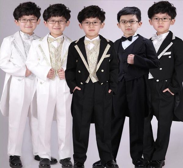 

stage wear 6 pieces children039s swallowtailed coat boys tuxedo suit wedding clothes formal children dance costumes outerwear8152625, Black;red