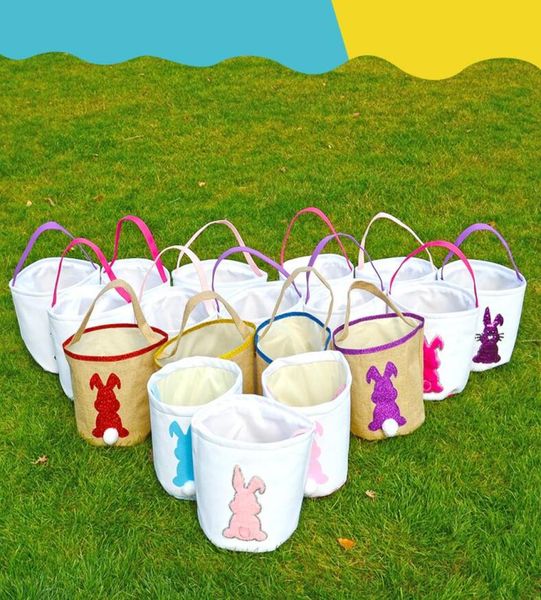 

easter rabbit basket handbag easter bunny bags rabbits printed canvas tote bag egg candies baskets 4 colors3610793, Black