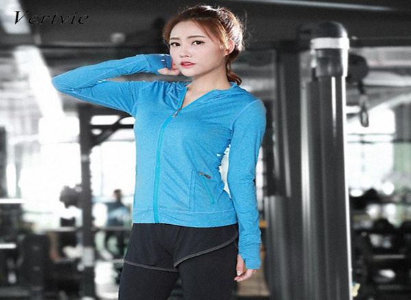 

wholevertvie fitness women running jacket new hooded solid zipper pocket sportswear crossfit sports jacket plus size athleisu4935018, Black;red