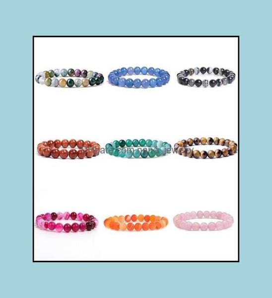 

beaded strands bracelets jewelry8mm gemstone round beads yoga healing crystal stretch bracelet natural stone jewelry frien5520460, Black