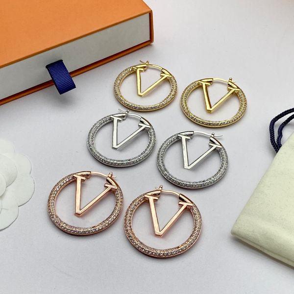 

designer hoop earrings women luxury gold geometric ear studs valentines day wedding gift, Golden;silver