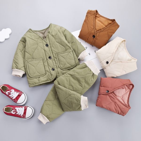 

clothing sets winter children keep warm clothes autumn kids boys girls thicken cotton jacket pants 2pcssets baby infant casual tracksuits 23, White