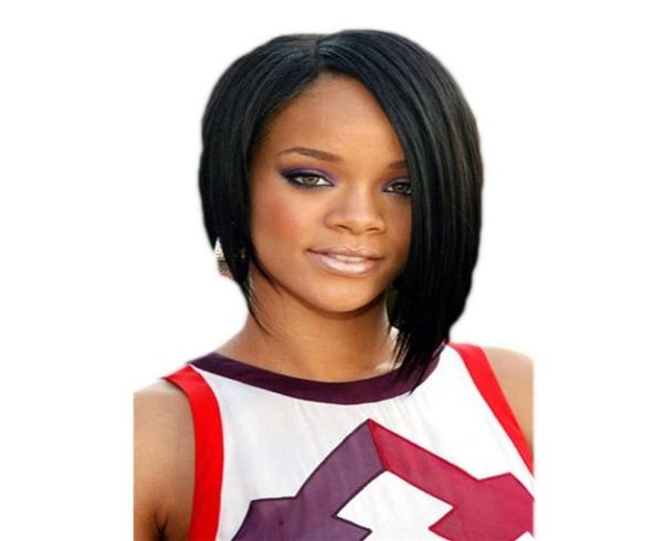 

woodfestival short wig for black women natural synthetic hair wigs straight 35cm bangs heat resistant fiber7798701