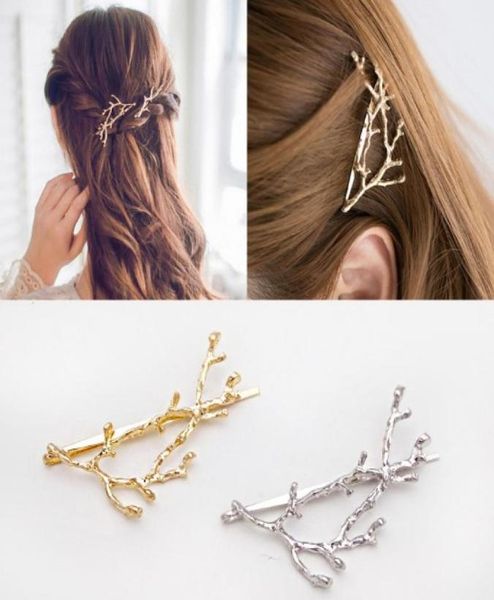 

novelty elk branch clip hair clips silver gold tone headwear hair barrettes clip metal hairpin hair accessories2316275, Golden;silver