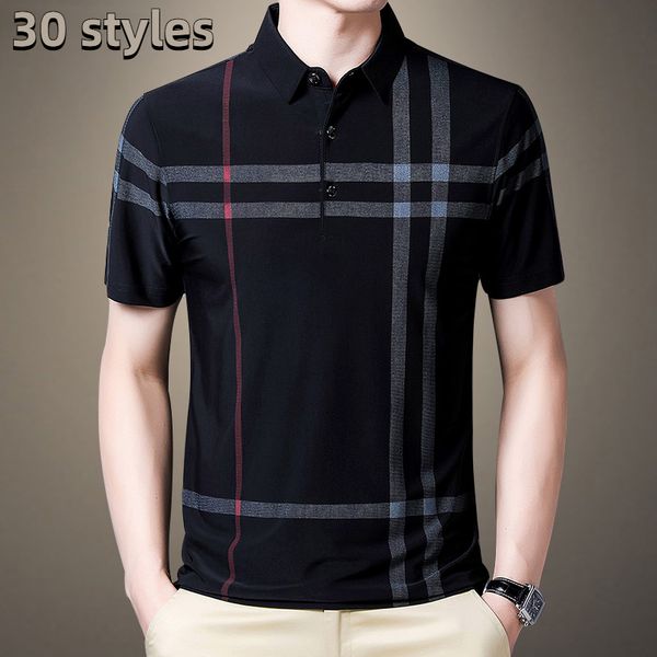

men's polos summer men's polo shirts business casual t-shirts fashion printing slim fit short sleeve 230815, White;black