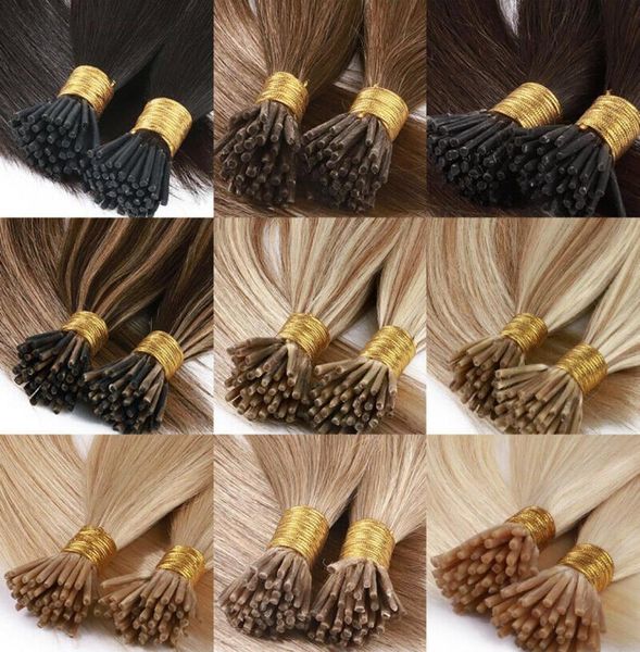 

100gpack i tip hair extension stick prebonded fusion straight hair 100strandspack 12p6134897119, Black