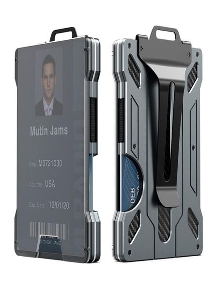 

wallet for men slim aluminum metal money clip with 1 clear window id badge holder rfid blocking holds up 15 cards cash clip fashio6223909, Black