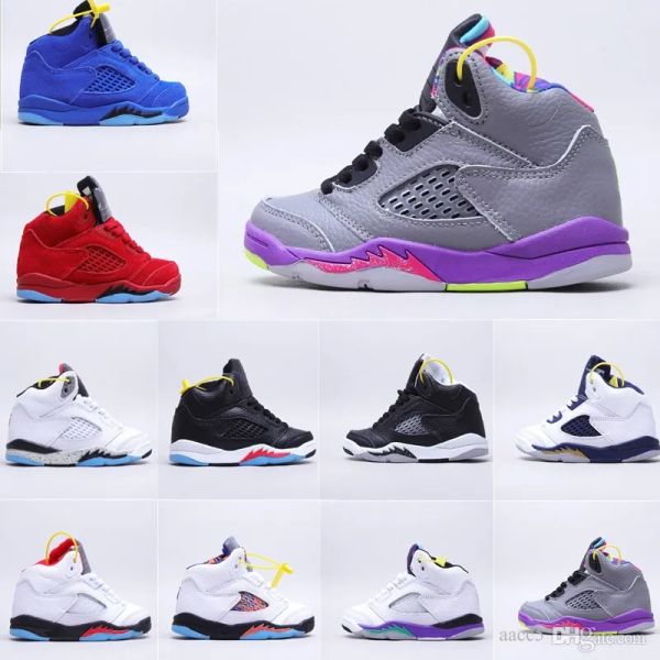

toddlers jumpman 5s kids shoes boys 5 basketball youth infants children black mid sneaker blue fire red easter sail designer train'&#03
