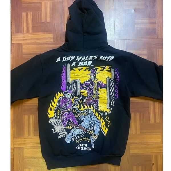 

warren lotas high street suns basketball warm hooded mens womens fashion streetwear pullover sweatshirts loose clothing vs18, Black