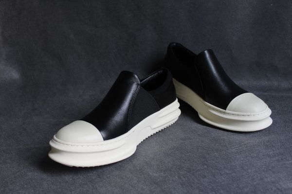 

dress shoes 2 style mens fashion thick bottom casual sport shoes breathable leather slipon outside wear travel hiking men size 38 230814, Black