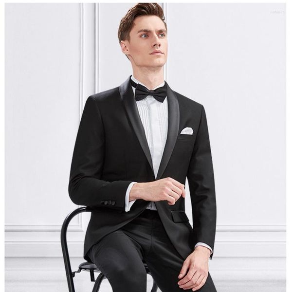 

men's suits suit 2 pieces british business slim fit wedding groom man evening dress work set jacket with pants, White;black