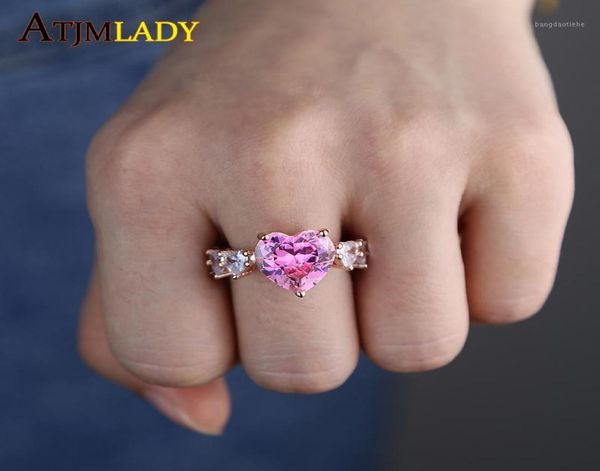 

water drop big gem baguette cz pink heart ring iced out bling cz cubic zirconia luxury fashion hiphop women jewelry gift12281359, Golden;silver