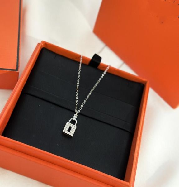 

luxury pendant necklace sterling silver 18k gold plated full crystal lock open with your heart key charm short chain choker co8555236