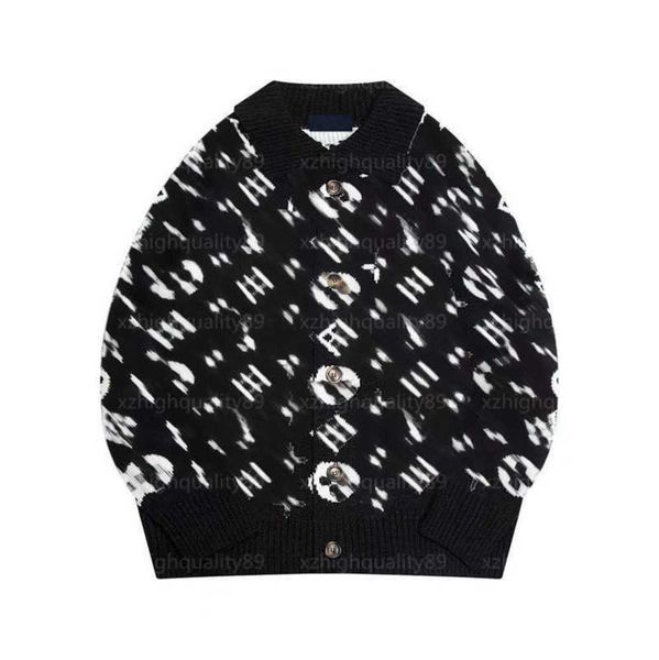 

designer cardigan knitted sweaters womens designer sweater fashion cozy letter jacquard long sleeved lapel knit jacket fall black women card, White;black