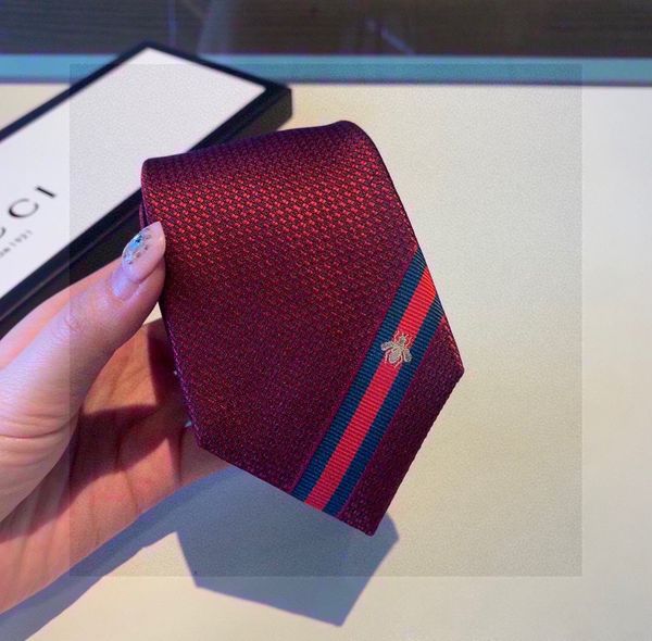 

2023 year ties men neck ties fashion mens neckties bee designer handmade business leisure cravat luxury with original box, Blue;purple