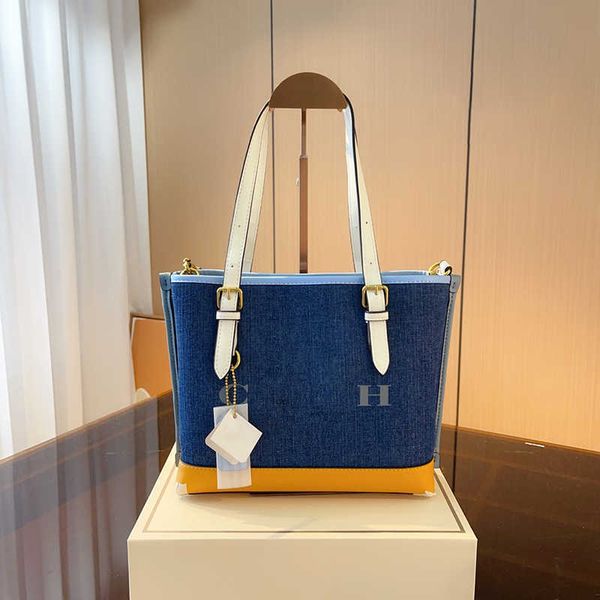 

luxurys handbags designer denim bag canvas tote bag womens purses vintage print color matching shopping crossbody bags lady shoulder wallet