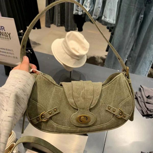 

evening bags american vintage shoulder for women canvas handbags korean casual women's underarm chic saddle 230814