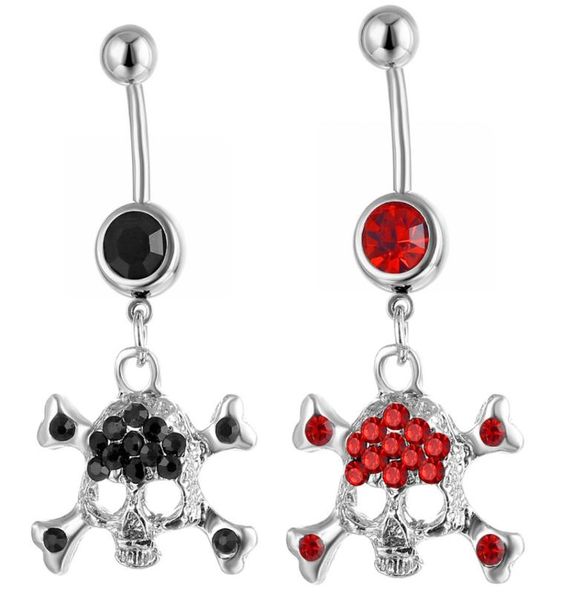 

d0156 skull style belly navel ring mix colors012345676275512, Silver