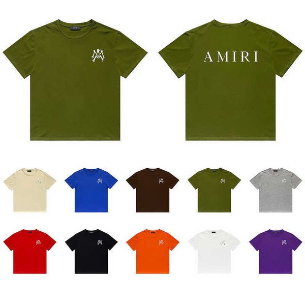 

men's t-shirts quality summer t-shirts designer sleeve amirri casual fashion long term stock new us 2022 bone letter printing casual hi, White;black