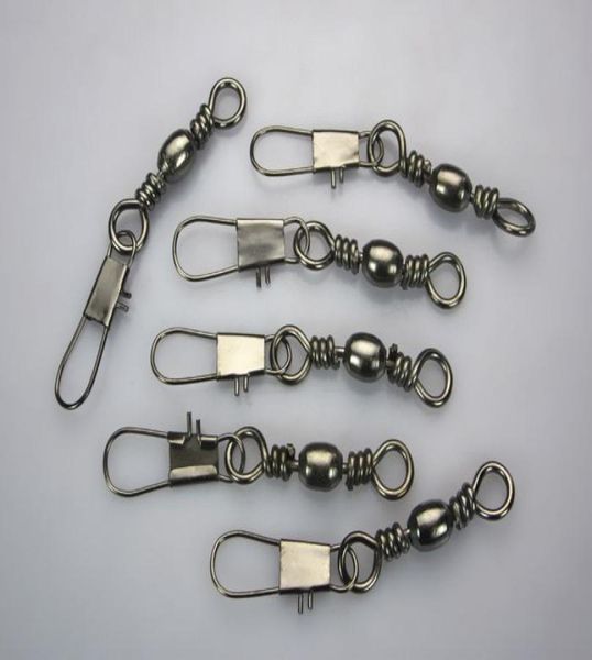 

500pcs fishing crane barrel swivel winterlock snap solid rings8011787