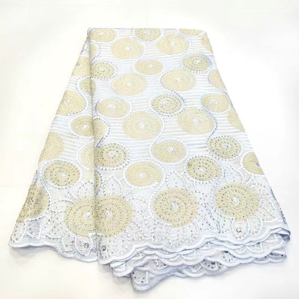 

embroidery rhinestones swiss voile lace fabric 5 yards nigerian women wedding formal cotton clothing sewing craft african female dinner garm, Black;white