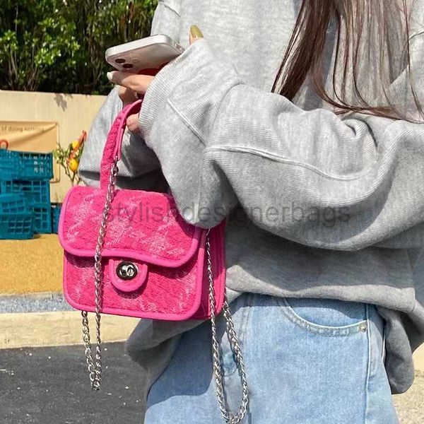 

shoulder bags chain carrying small square bag with autumn checkered texture diagonal cross european style one shoulder handbagstylishdesigne