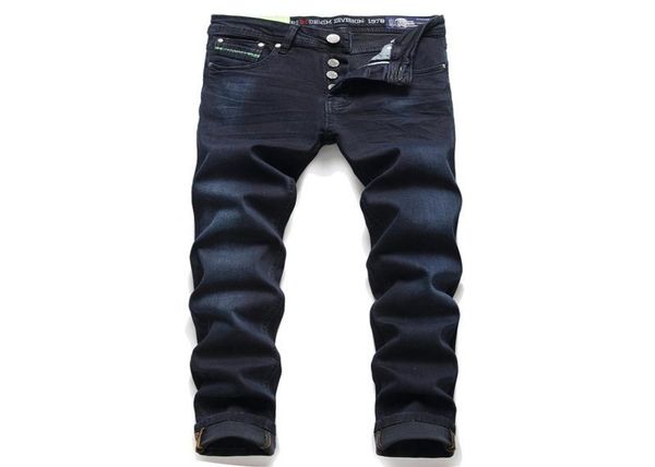 

men039s jeans 2022 italy men slim pants zipper straight stretch gentleman black for6263295, Blue