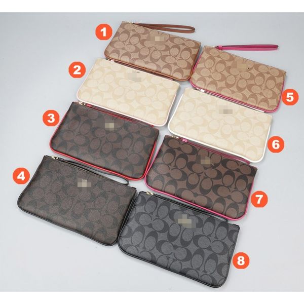 

f58695 women's zipper clutch wallet men's and women's business storage portable fashion wallet, Red;black