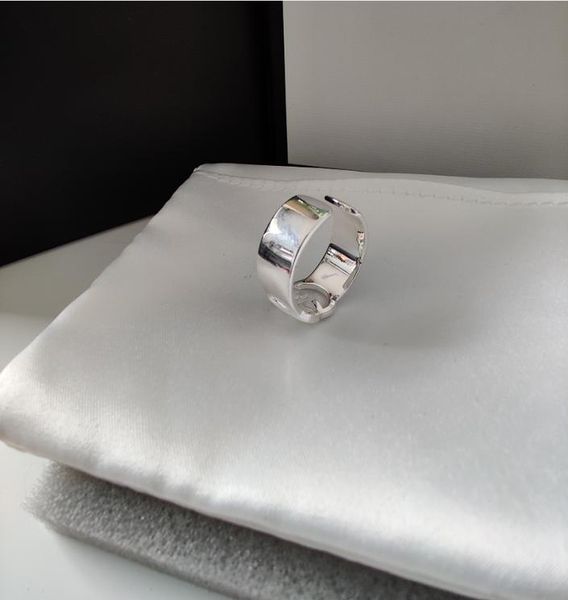 

open adjustable ring for woman and man ring 925 sterling silver rings fashion ring personality simple jewelry supply4828721