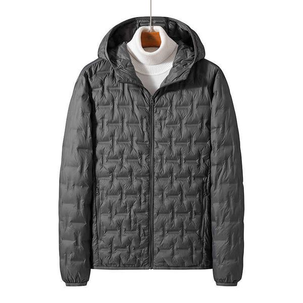 

winter men's ultra-thin down jacket lightweight short, Black