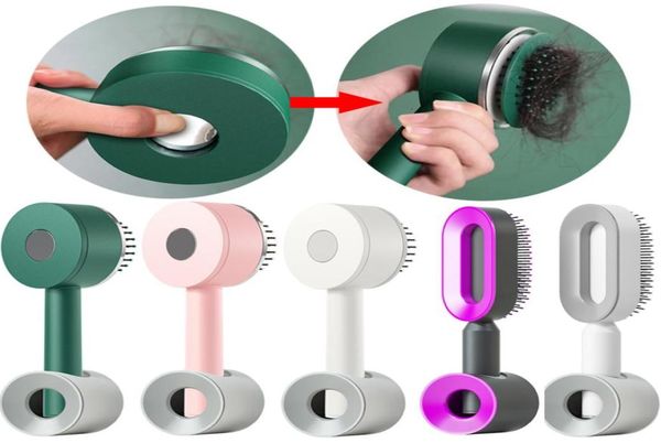 

hair brushes onekey quick self cleaning hair brush women air cushion self clean hair comb selfcleaning hairbrush scalp massage com7869142, Silver
