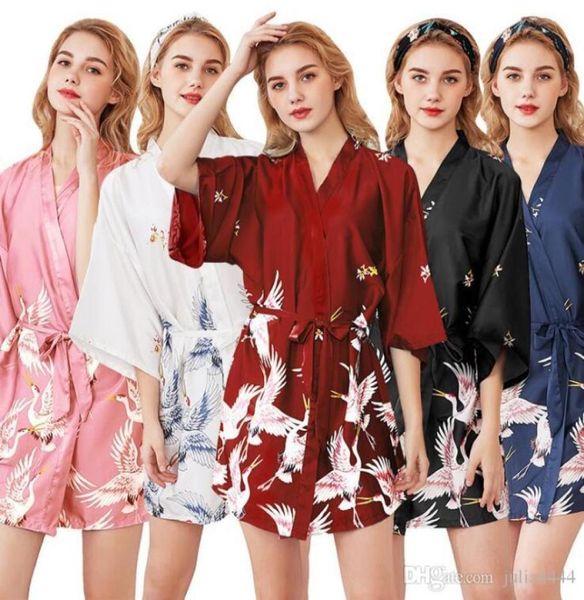 

bride bridesmaid dresses wedding kimono bride sleepwear bridesmaid robes pajamas bathrobe nightgown spa bridal robes dressing gown9914624, White