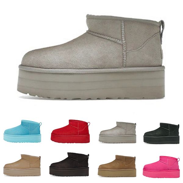 

women boots classic ultra mini platform chestnut fur black sheepskin tazz mules woman men boot shoes suede upper comfort fall winter ankle b