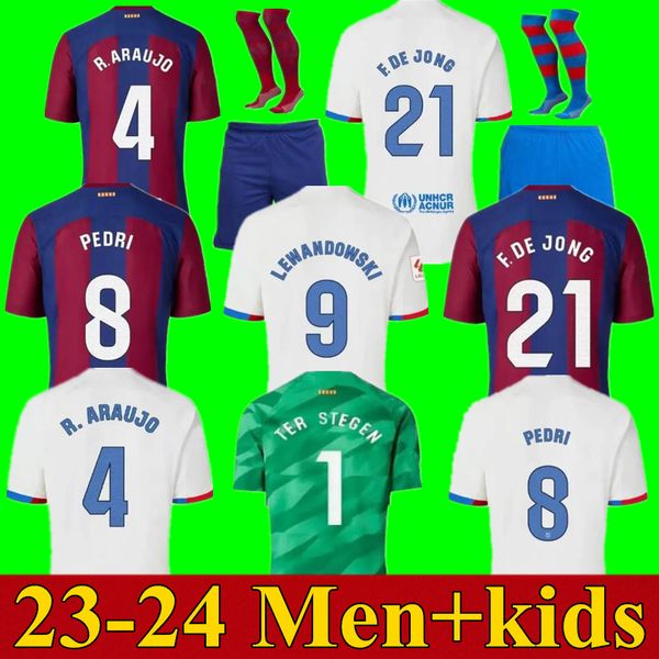

23 24 lewandowski gavi barcelonas soccer jerseys pedri rosalia ansu fati de futbol 2023 2024 camisetas raphinha football shirt men women bar, Black;yellow