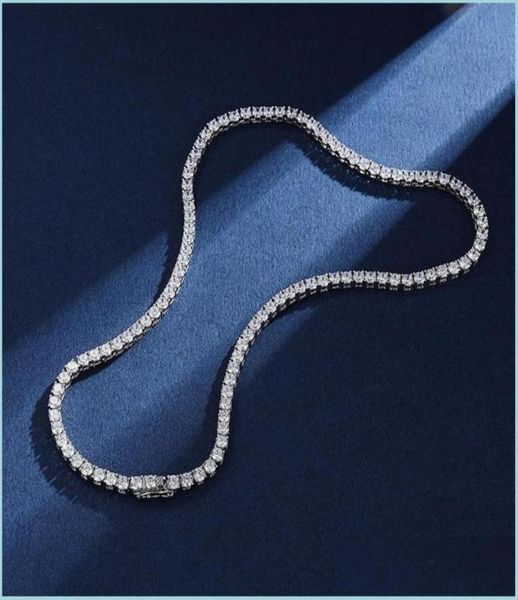 

pendant necklaces real 4mm with gra 925 sterling sier moissanite tennis necklace women men chain fine jewelry drop delivery 2022 n4417670, Silver