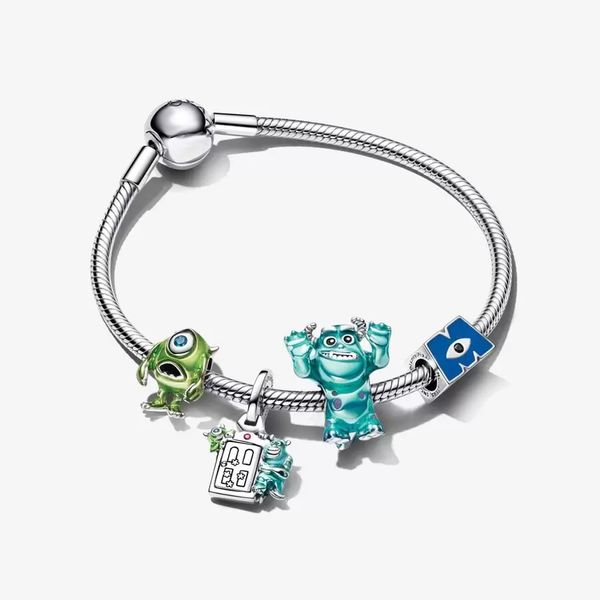 

2023 new charms bracelets for women designer jewelry disne monsters bracelet set diy fit pandora bracelet bangle green pendant fashion popul, Golden;silver