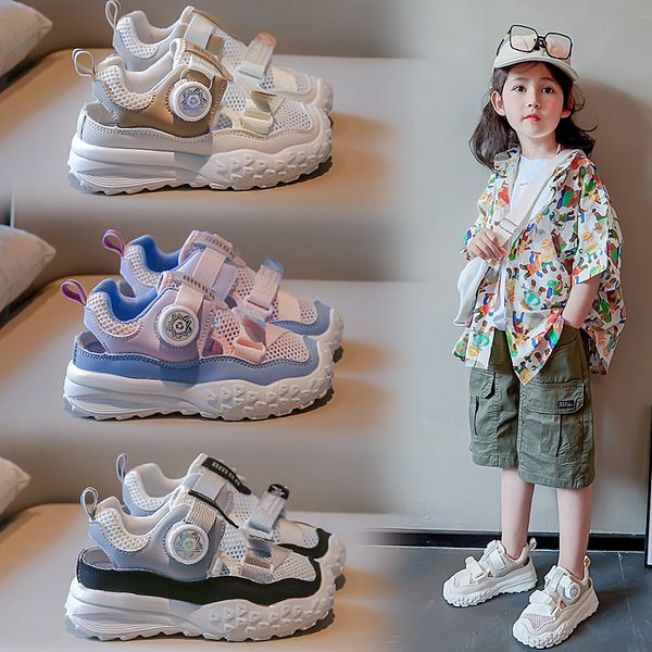 

sandals children s 2023 package head mesh breathable boys and girls sneakers summer fashion middle child big 230814, Black;red