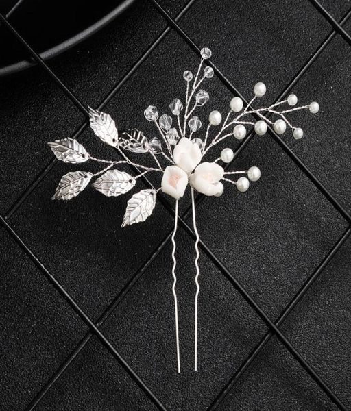 

peach prom bride bridesmaid hair accessories pearl hair pin clip luxury crystal rhinestone wedding hairpins sticks for women jcf014090797, Golden;silver