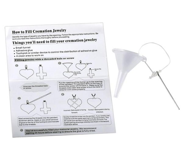 

whole or retail plastic material mini funnel fill kits cremation jewelry accessories filling kit with specification for ash7346988, Silver