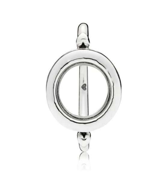 

new trendy 925 sterling silver fashion signature floating locket ring for women wedding party gift fine europe jewelry original d12803261, Slivery;golden