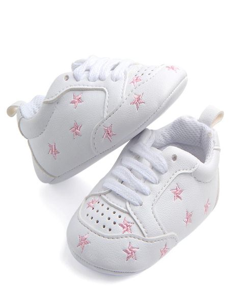 

baby shoes newborn boys girls heart star pattern first walkers kids toddlers lace up pu sneakers 018 months3116724