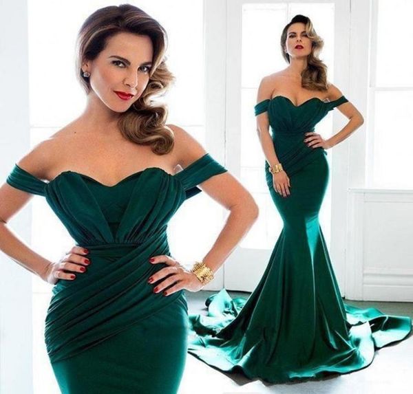 

dark green mermaid evening dresses off the shoulder ruffles satin backless simple evening dresses long prom dress sweep train9855196, Black;red