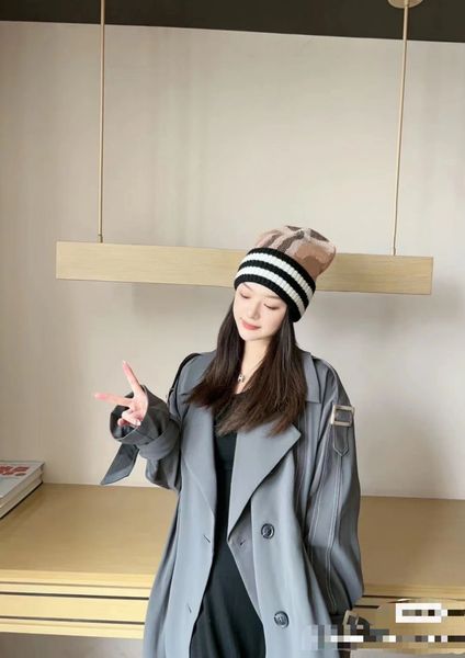 

ladies knitted hat fashion designer ball cap men'soutdoor vacation sports metal letter printing hat protection sun hat embroidered base, Blue;gray