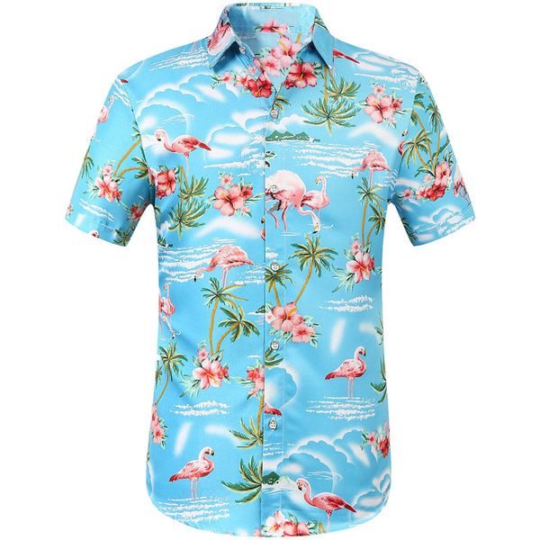 

men s casual shirts fashion hawaiian shirt 3d printed flamingo style men women beach short sleeve oversized blouse vocation lapel 230814, White;black