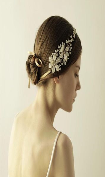 

new bridal headbands with pearls rhinestones gold wiring women handmade hair jewelry wedding headpieces bridal accessories bwhp826740592, Silver