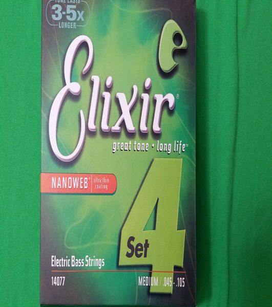 

elixir 14077 nanoweb great tone long life electric bass 4strings 0450650851059086595