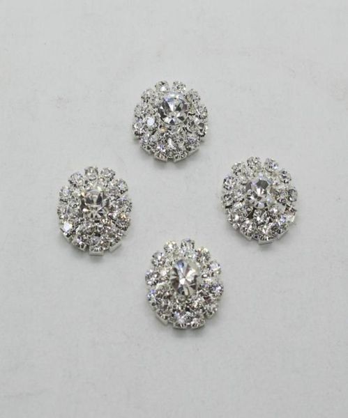 

50pcs 18mm round flower metal rhinestone button wedding hair decor embellishment crafting diy accessory4127482, Black