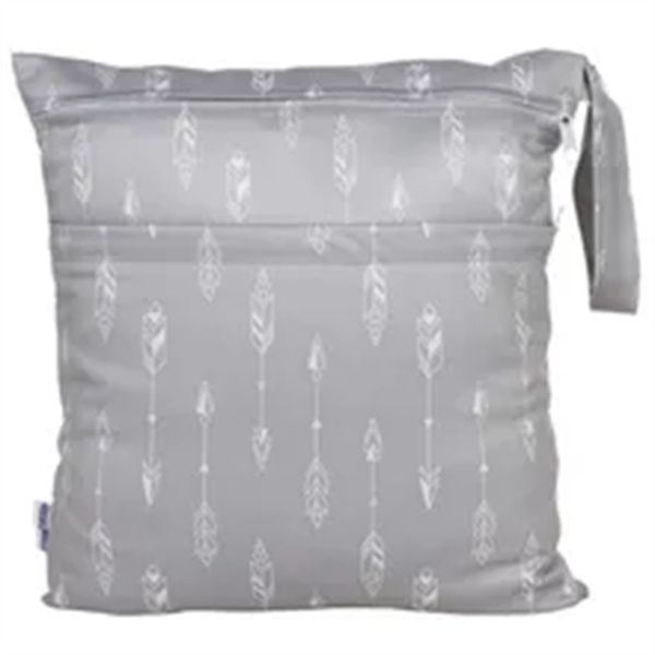 

wet dry bag with two zippered for baby diapers nappies waterproof reusable a2, Black